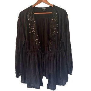 Torrid Black Embellished Blouse